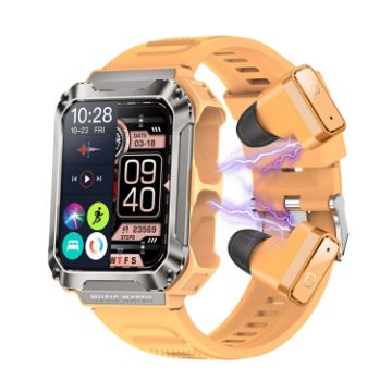OVISEN T93 Smart Watch & Bluetooth Headset, 1.96" IPS, Blood Oxygen, Orange - 1