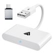 USB + USB-C Wired to Wireless Carplay Adapter for Android (White) - 1