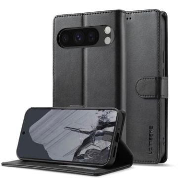 Google Pixel 10/10 Pro LC.IMEEKE Black Calf Texture Flip Leather Case - 1