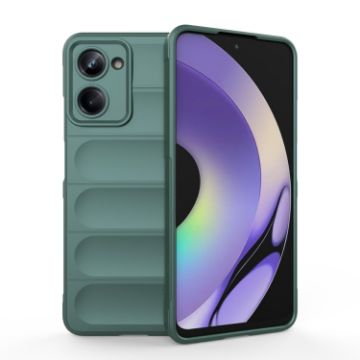 Realme 10 Pro 5G Magic Shield TPU Flannel Case - Dark Green - 1