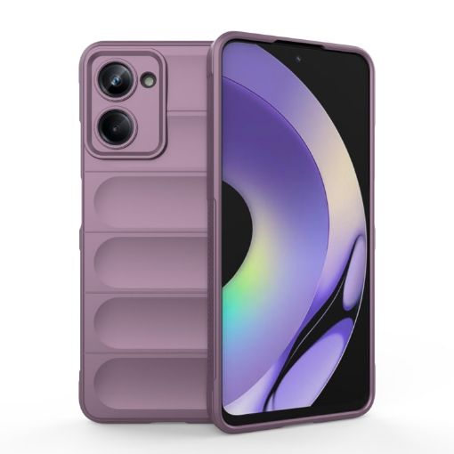 Realme 10 Pro 5G Magic Shield TPU Flannel Phone Case - Purple - 1