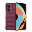 Realme 10 Pro+ 5G Wine Red Magic Shield TPU Flannel Phone Case - 1