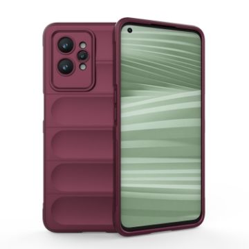 Realme GT2 Pro Wine Red Magic Shield TPU + Flannel Phone Case - 1