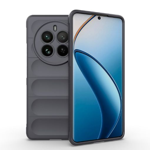 Realme 12 Pro 5G/12 Pro+ Magic Shield TPU Flannel Case - Dark Grey - 1