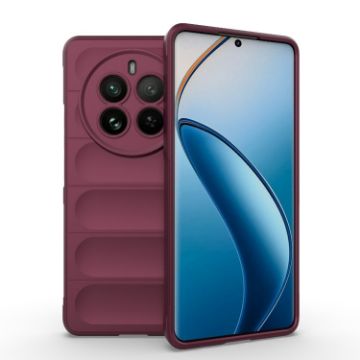 Realme 12 Pro 5G/12 Pro+ Wine Red Magic Shield TPU Flannel Case - 1