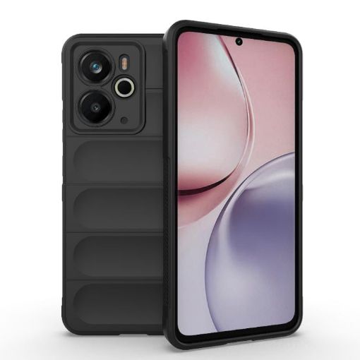 Realme 14 5G Global Magic Shield TPU + Flannel Phone Case Black - 1