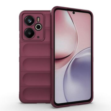 Realme 14 5G Global Magic Shield TPU Flannel Case - Wine Red - 1