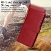 OPPO A5 Pro 5G Red Flip Leather Phone Case - Classic Calf Texture - 7