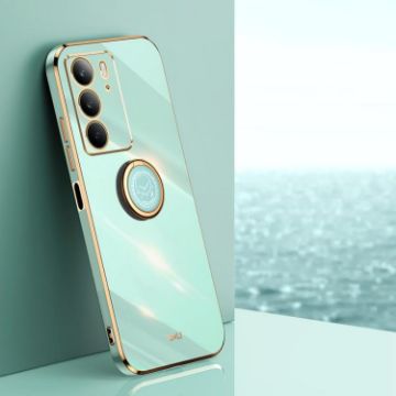 Realme C75 XINLI 6D Electroplate TPU Case with Ring Holder Mint Green - 1