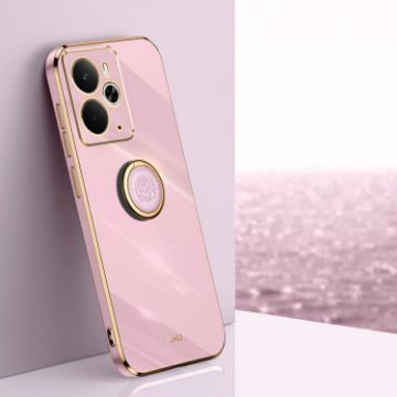 Realme 14 5G XINLI 6D Electroplate TPU Case with Ring Holder - Purple - 1