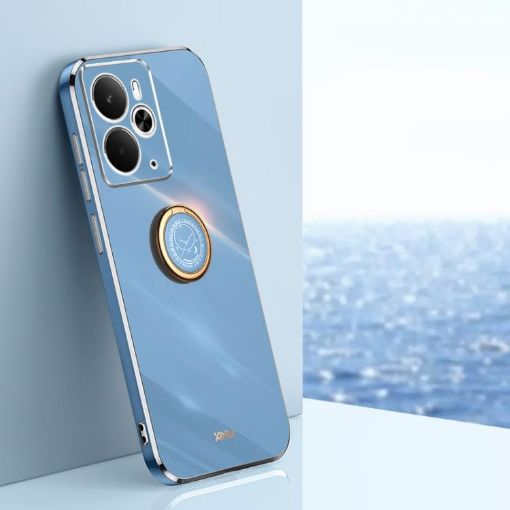 Realme 14 5G XINLI 6D Electroplate TPU Case with Ring Holder Blue - 1