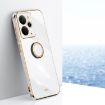 Realme 14 5G XINLI 6D Electroplate TPU Case with Ring Holder - White - 1