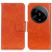 Xiaomi 14 Ultra Orange Nappa Texture Leather Flip Phone Case - 1