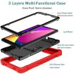 TCL Tab 8 LE Shockproof Silicone Hybrid PC Case with Holder - Black/Red - 3