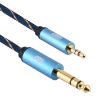 EMK 3.5mm to 6.35mm Gold Plated AUX Cable 1m Dark Blue for PC/X-BOX/PS3 - 2