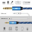EMK 3.5mm to 6.35mm Gold Plated AUX Cable 1m Dark Blue for PC/X-BOX/PS3 - 5