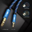 EMK 3.5mm to 6.35mm Gold Plated AUX Cable 3m Dark Blue for PC/X-BOX/PS3 - 6