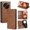 OPPO Find X8 Ultra 5G Cow Texture Magnetic Leather Case Light Brown - 1