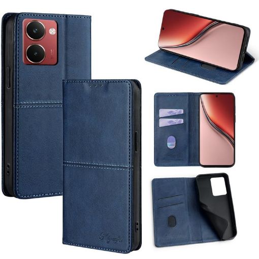 Realme P3 Ultra 5G Blue Cow Texture Magnetic Leather Phone Case - 1