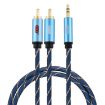 EMK 3.5mm to 2 RCA Gold Plated Audio Cable 1m Dark Blue - 1