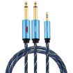 EMK 3.5mm to 2x6.35mm Gold AUX Cable 1m for PC/X-BOX/PS3/CD/DVD - 1
