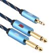 EMK 3.5mm to Dual 6.35mm Gold AUX Cable 3m Dark Blue for PC/X-BOX/PS3/CD/DVD - 2