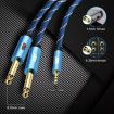 EMK 3.5mm to Dual 6.35mm Gold AUX Cable 3m Dark Blue for PC/X-BOX/PS3/CD/DVD - 7