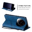 Xiaomi 14 Ultra Blue Leather Phone Case - Skin Feel Splicing Cover - 6