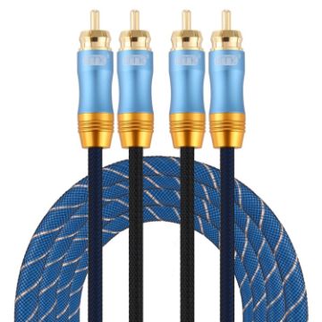 EMK 2m RCA Male to Male Gold Plated Audio Cable for TV/Amplifier/DVD - 1