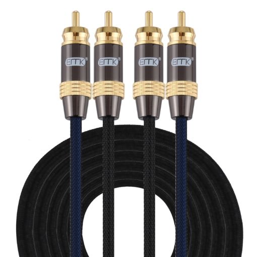 EMK 5m RCA Male to Male Gold Plated Audio Cable for TV/Amplifier/DVD - 1