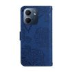 OPPO A5x 4G/5G Global Butterfly Embossed Flip Leather Case - Blue - 3