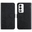 OPPO A5 5G Black Butterfly Embossed Flip Leather Phone Case Global - 1
