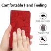 OPPO A5 5G Red Butterfly Embossed Flip Leather Phone Case Global HT03 - 7