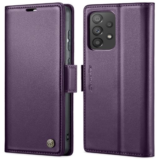 Samsung Galaxy A73 5G CaseMe 023 Butterfly RFID Leather Case Purple - 1