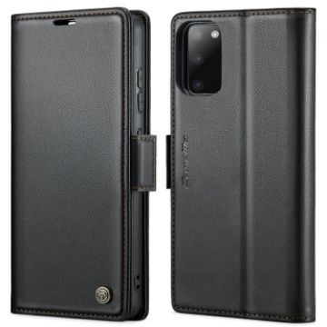 Samsung Galaxy S20 CaseMe 023 Butterfly Buckle RFID Leather Case Black - 1