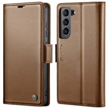 Samsung Galaxy S22+ 5G CaseMe 023 Leather RFID Phone Case Brown - 1
