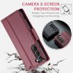 Samsung Galaxy S22+ 5G CaseMe 023 Leather RFID Phone Case - Wine Red - 6