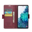 Samsung Galaxy S20 FE CaseMe 023 Butterfly Buckle Leather Case Wine Red - 4