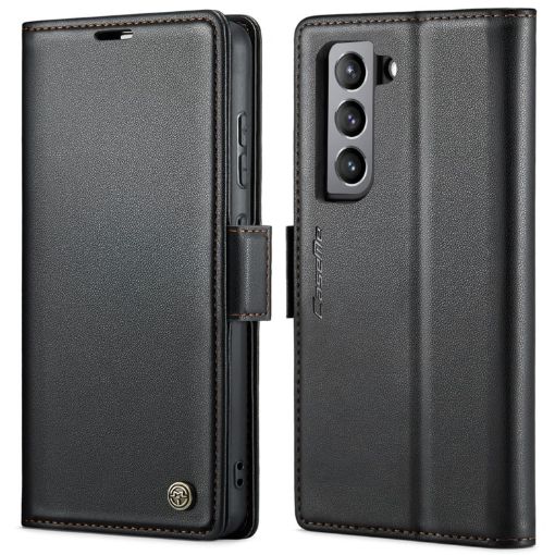 Samsung Galaxy S21 FE 5G CaseMe 023 Leather RFID Anti-theft Case Black - 1