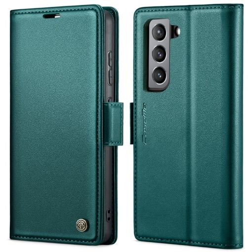 Samsung Galaxy S21 FE 5G CaseMe 023 RFID Leather Case - Pearly Blue - 1