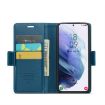 Samsung Galaxy S21 5G CaseMe 023 Butterfly Buckle RFID Leather Case Blue - 4