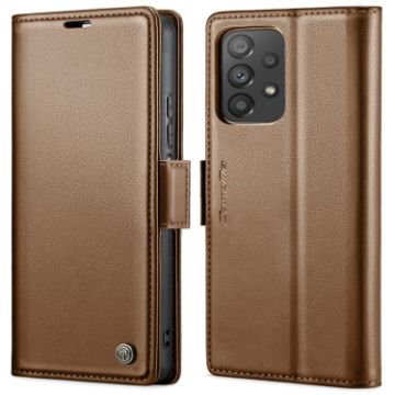 Samsung Galaxy A72 CaseMe 023 Butterfly Buckle RFID Leather Case Brown - 1