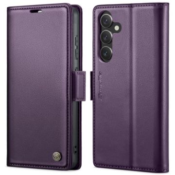 Samsung Galaxy S24+ CaseMe 023 Butterfly Buckle RFID Leather Case Purple - 1
