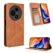 TCL 605/60 SE Brown Leather Phone Case with Magnetic Buckle Retro Texture - 1