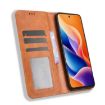 TCL 605/60 SE Brown Leather Phone Case with Magnetic Buckle Retro Texture - 4