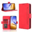 Realme 14 5G Red Leather Phone Case with Card Slots - Calf Texture - 1