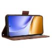 Realme 14 5G Brown Leather Phone Case with Card Slots - Calf Texture - 7