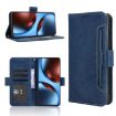 Realme GT 7 5G Blue Leather Phone Case with Card Slots - Calf Texture - 1