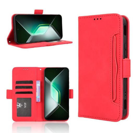 Infinix GT 30 Pro 5G Red Leather Phone Case with Card Slots - 1