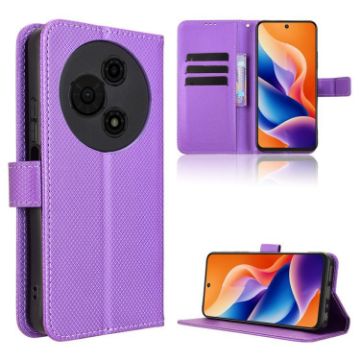 TCL 605/60 SE Purple Diamond Texture Leather Phone Case - 1